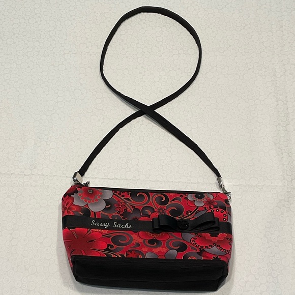 Sassy Sacks Handbags - Red and Black Floral Women's Bag
